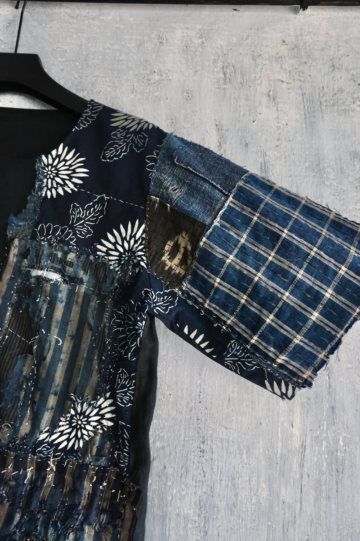 made to order- Boro summer tee handstiched real vintage fabrics