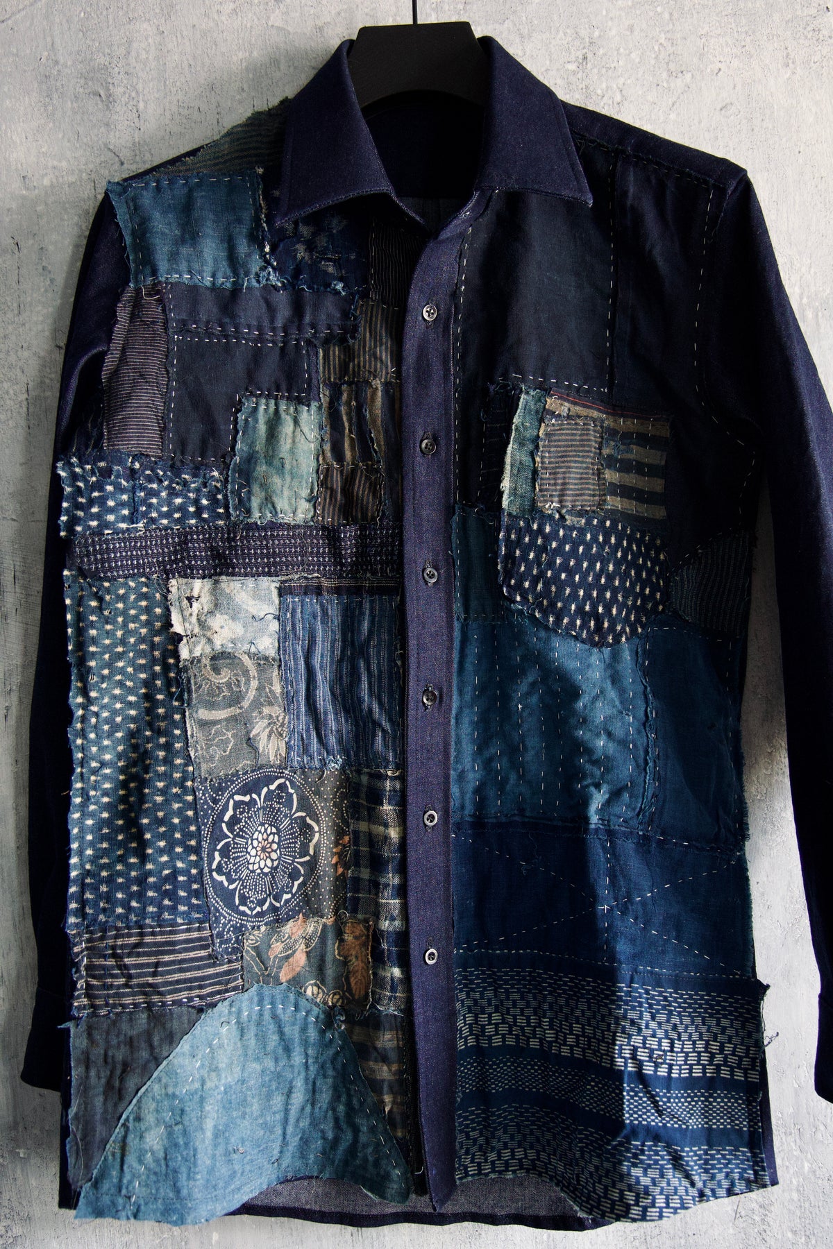 made to order - BORO shirt made with real vintage japan fabrics