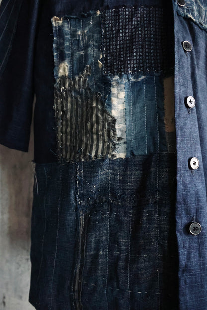 made to order- summer shirt patched with BORO