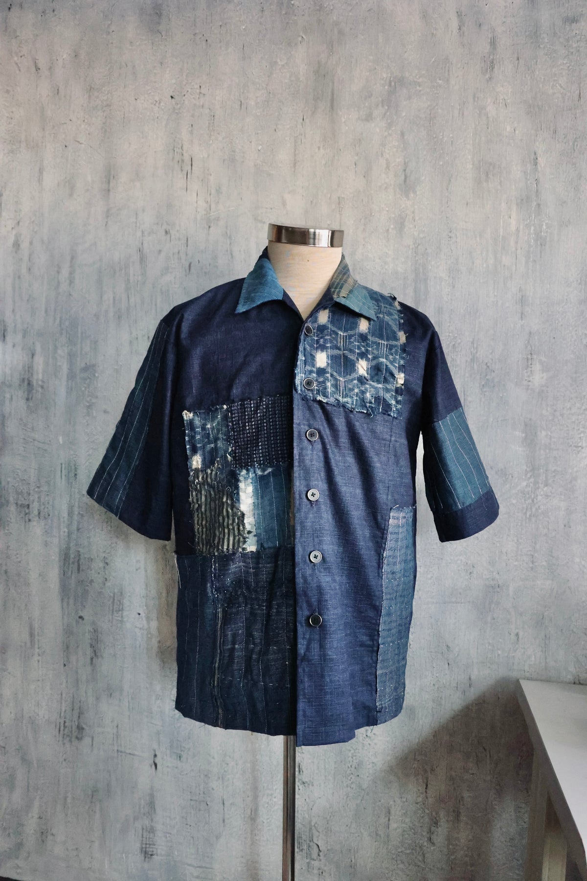 made to order- summer shirt patched with BORO