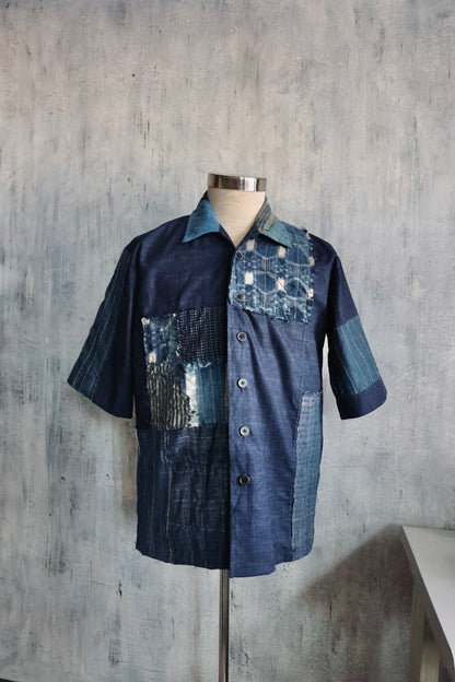 made to order- summer shirt patched with BORO