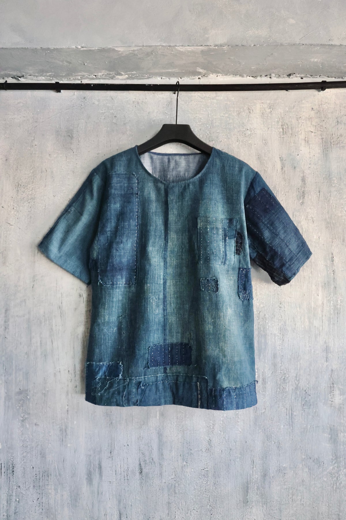 made to order- BORO summer shirt made with real vintage fabrics from japan