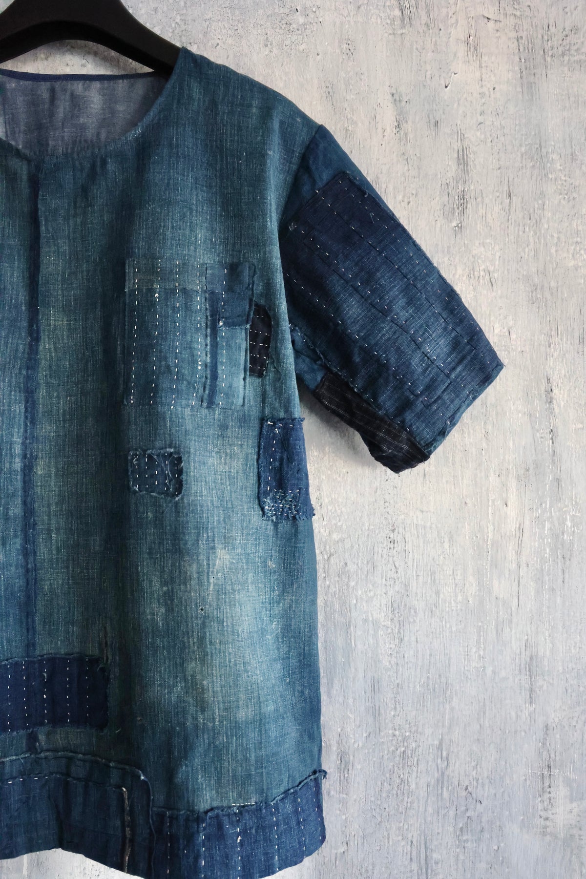 made to order- BORO summer shirt made with real vintage fabrics from japan