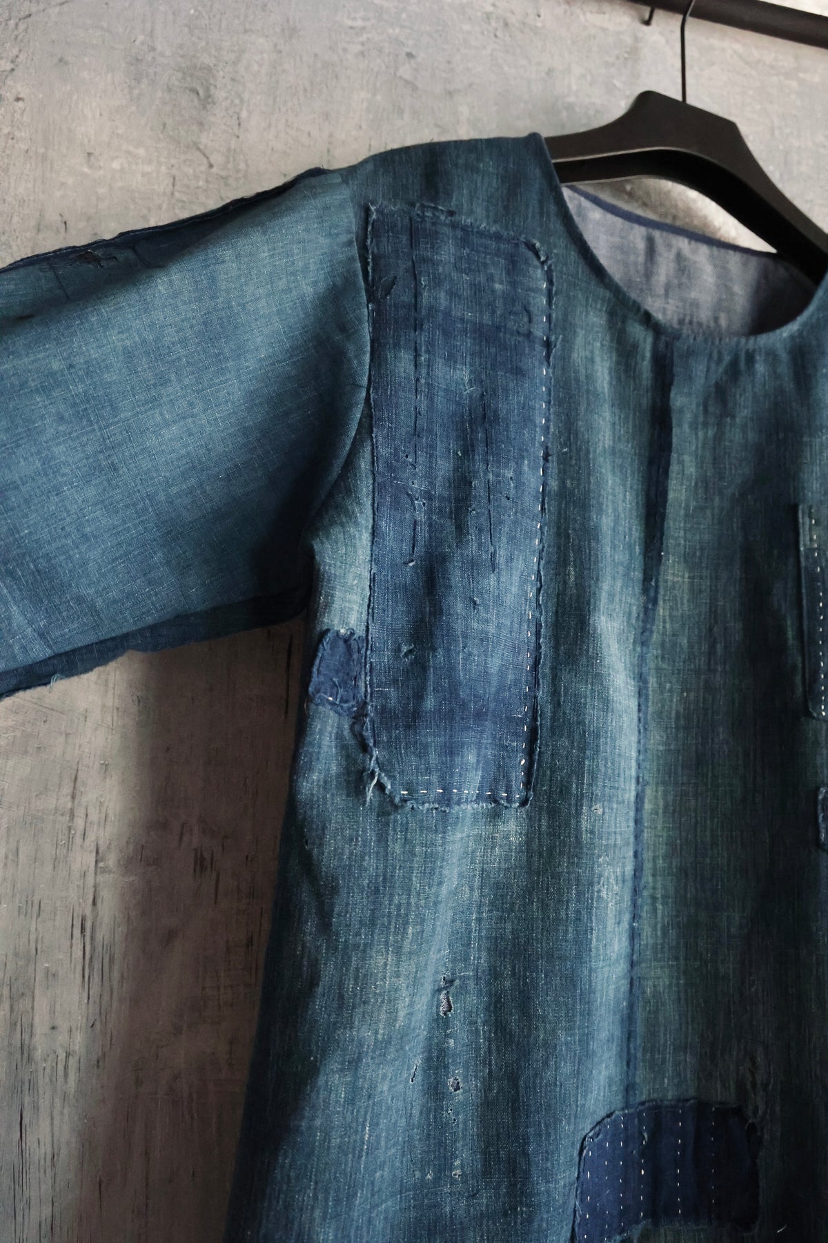 made to order- BORO summer shirt made with real vintage fabrics from japan
