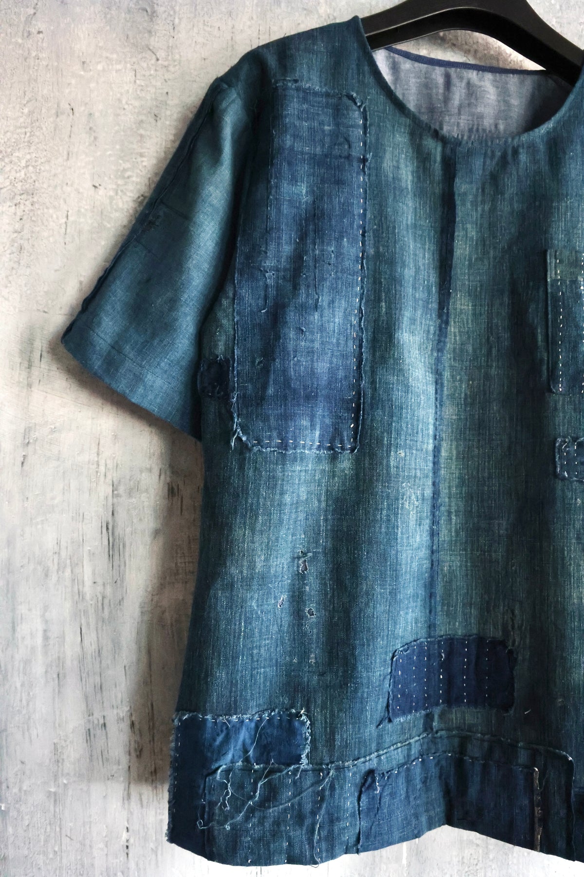 made to order- BORO summer shirt made with real vintage fabrics from japan