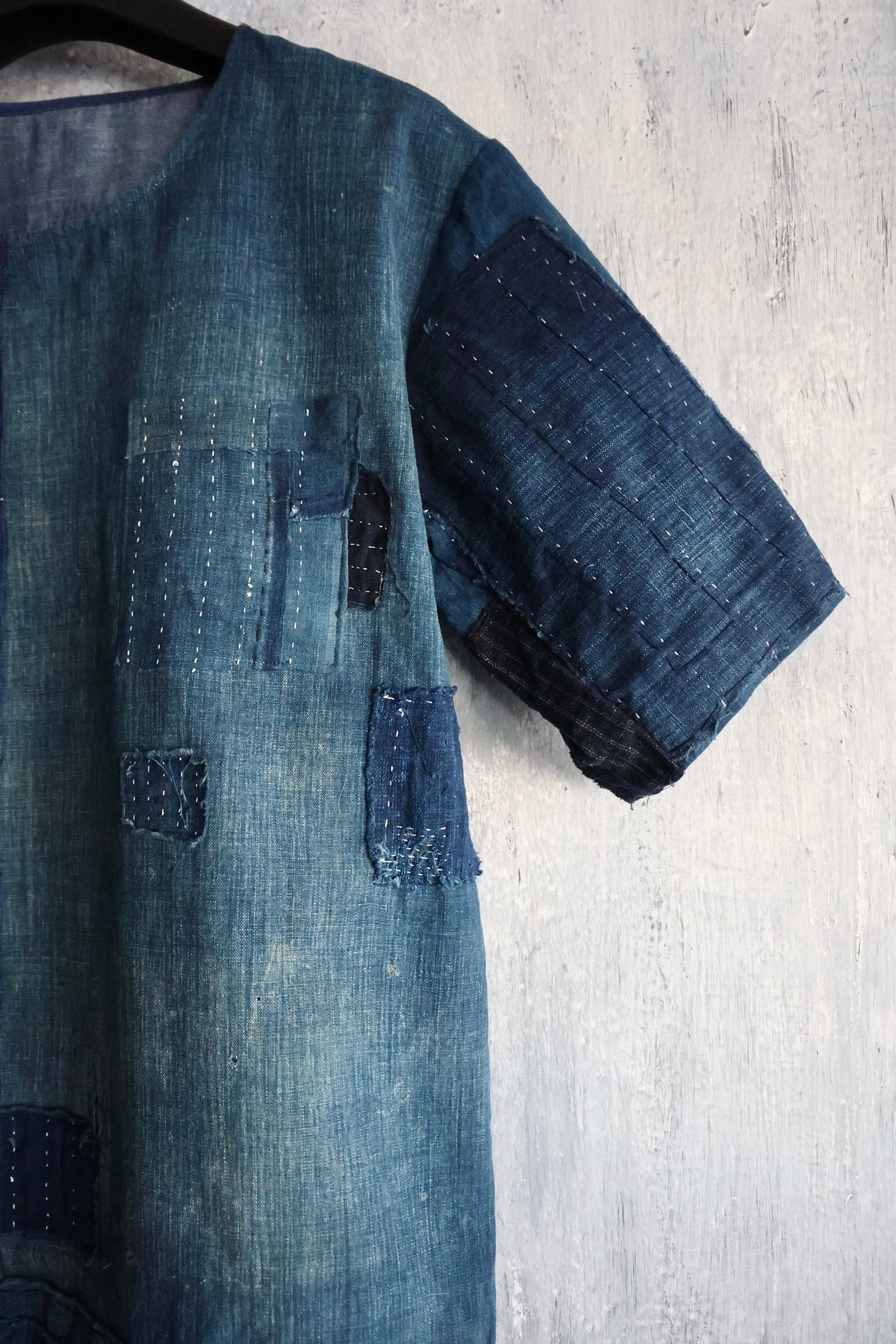 made to order- BORO summer shirt made with real vintage fabrics from japan