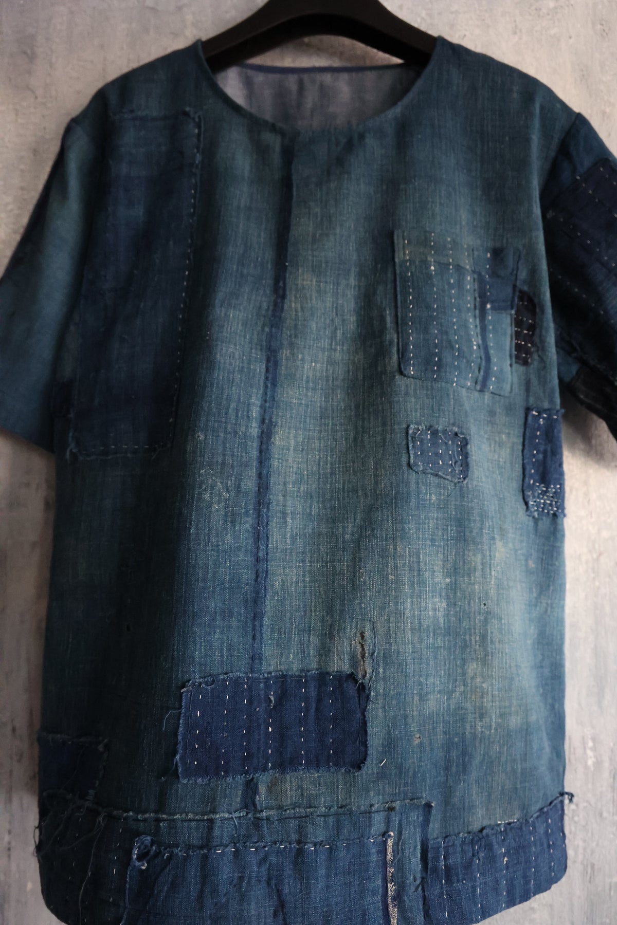 made to order- BORO summer shirt made with real vintage fabrics from japan