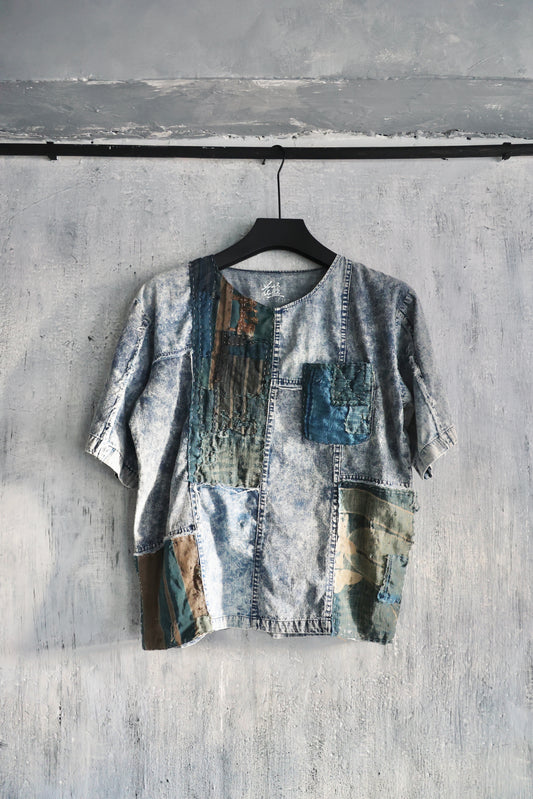 Washed Denim Boro Patchwork Tee Edition 2