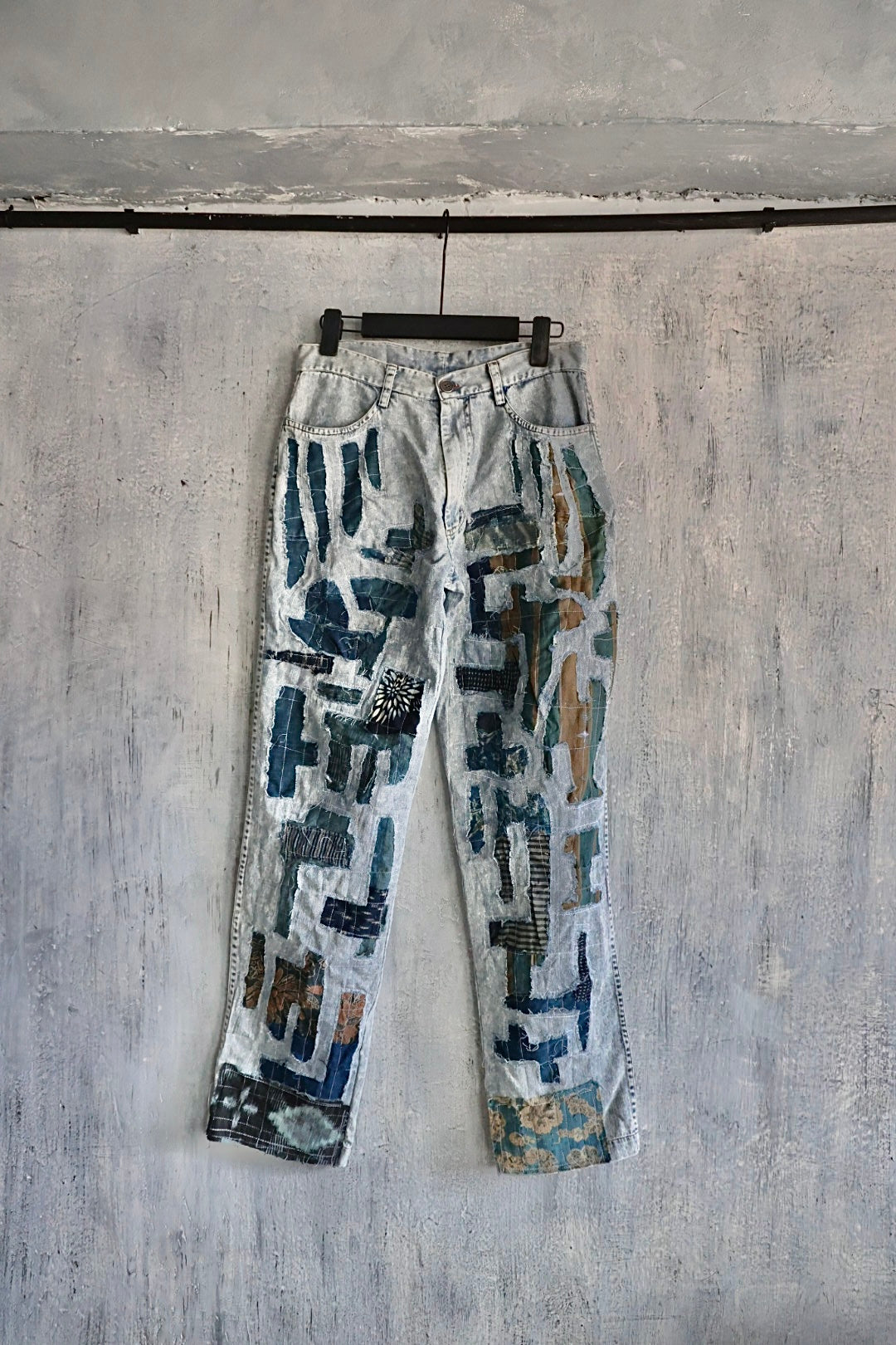 SOLD Custom order- Boro Stone Washed Denim Trousers edition 2