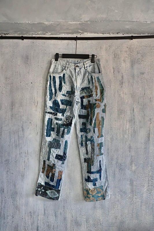 SOLD Custom order- Boro Stone Washed Denim Trousers edition 2