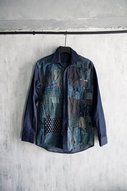 BORO shirt made with real vintage japan fabrics