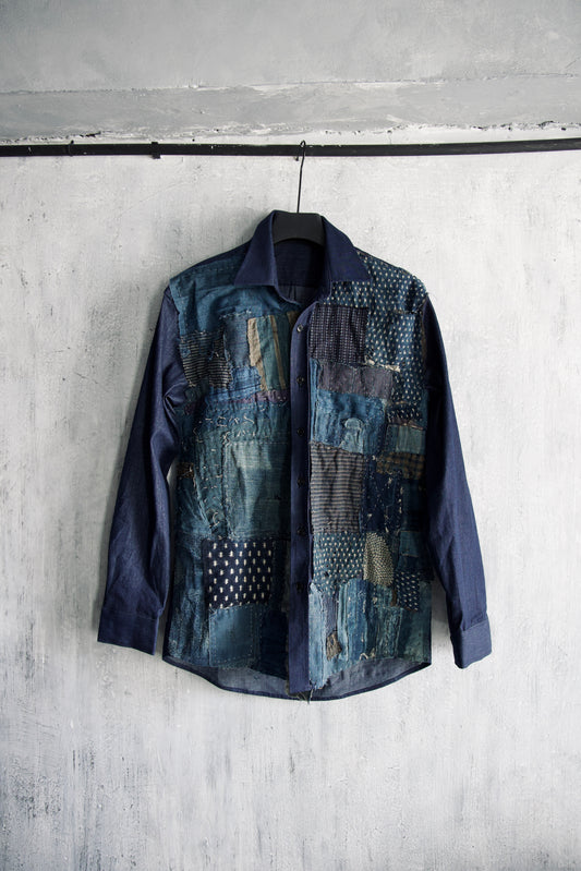 BORO shirt made with real vintage japan fabrics