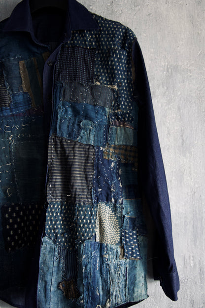 BORO shirt made with real vintage japan fabrics