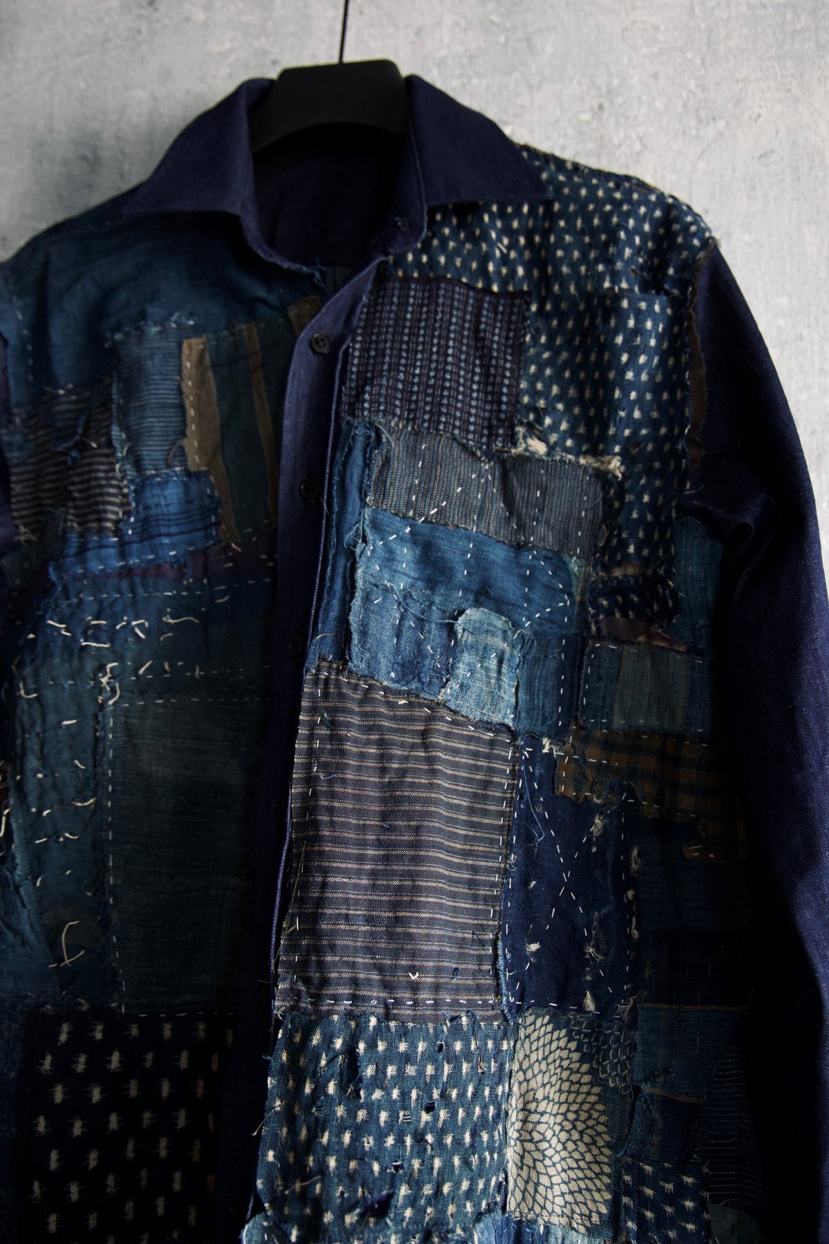 BORO shirt made with real vintage japan fabrics