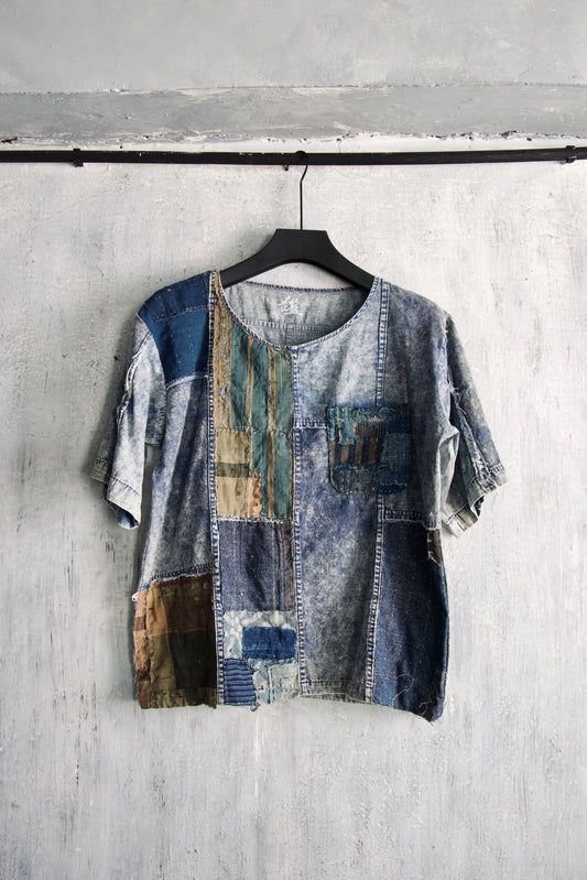 Washed Denim Boro Patchwork Tee Edition 3