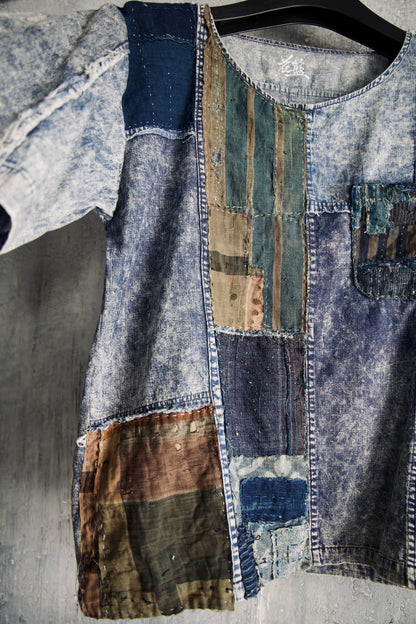 Washed Denim Boro Patchwork Tee Edition 3