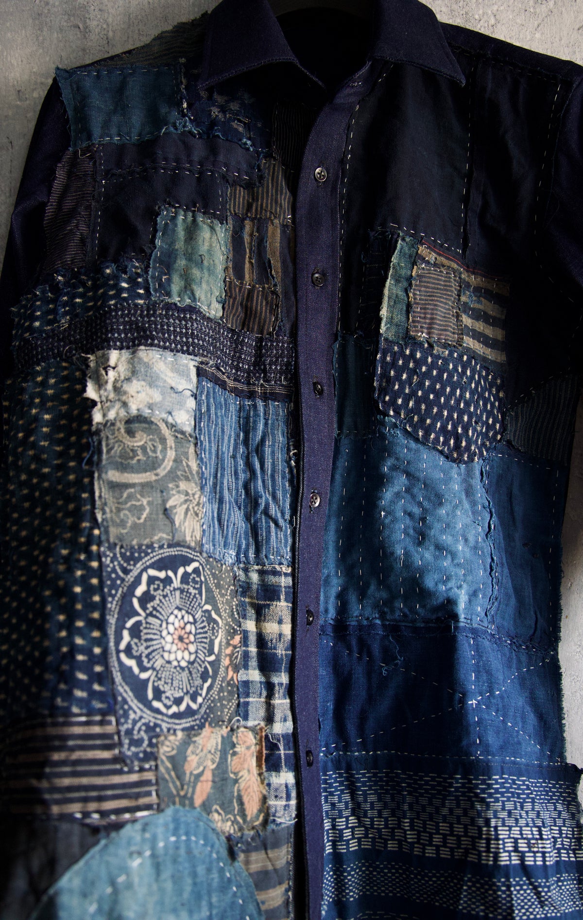 made to order - BORO shirt made with real vintage japan fabrics
