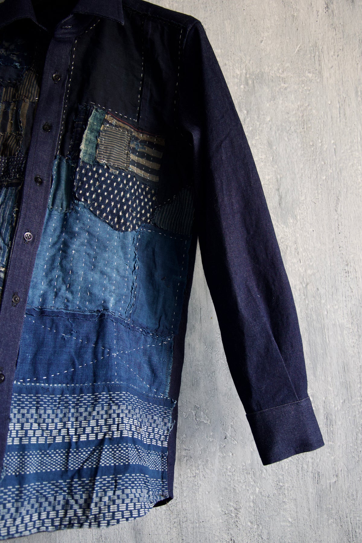 made to order - BORO shirt made with real vintage japan fabrics