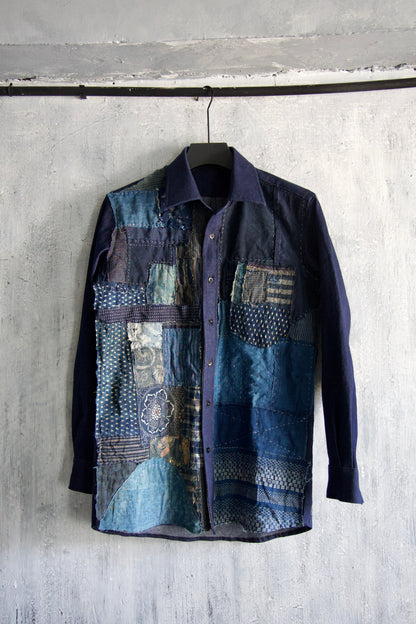 made to order - BORO shirt made with real vintage japan fabrics