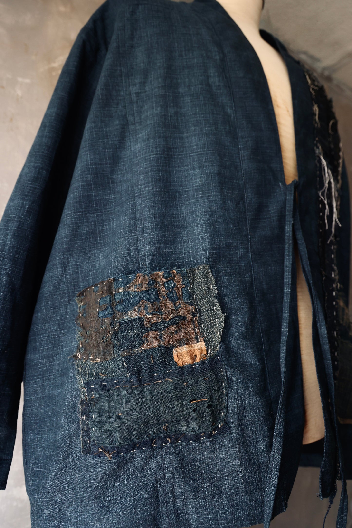 Detail view of Boro Kimono