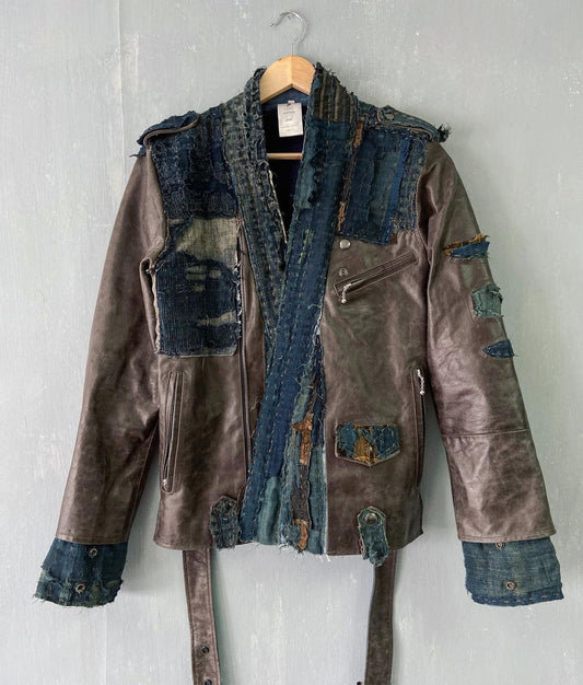 Custom Order Remake Boro Leather Jacket Handstitched