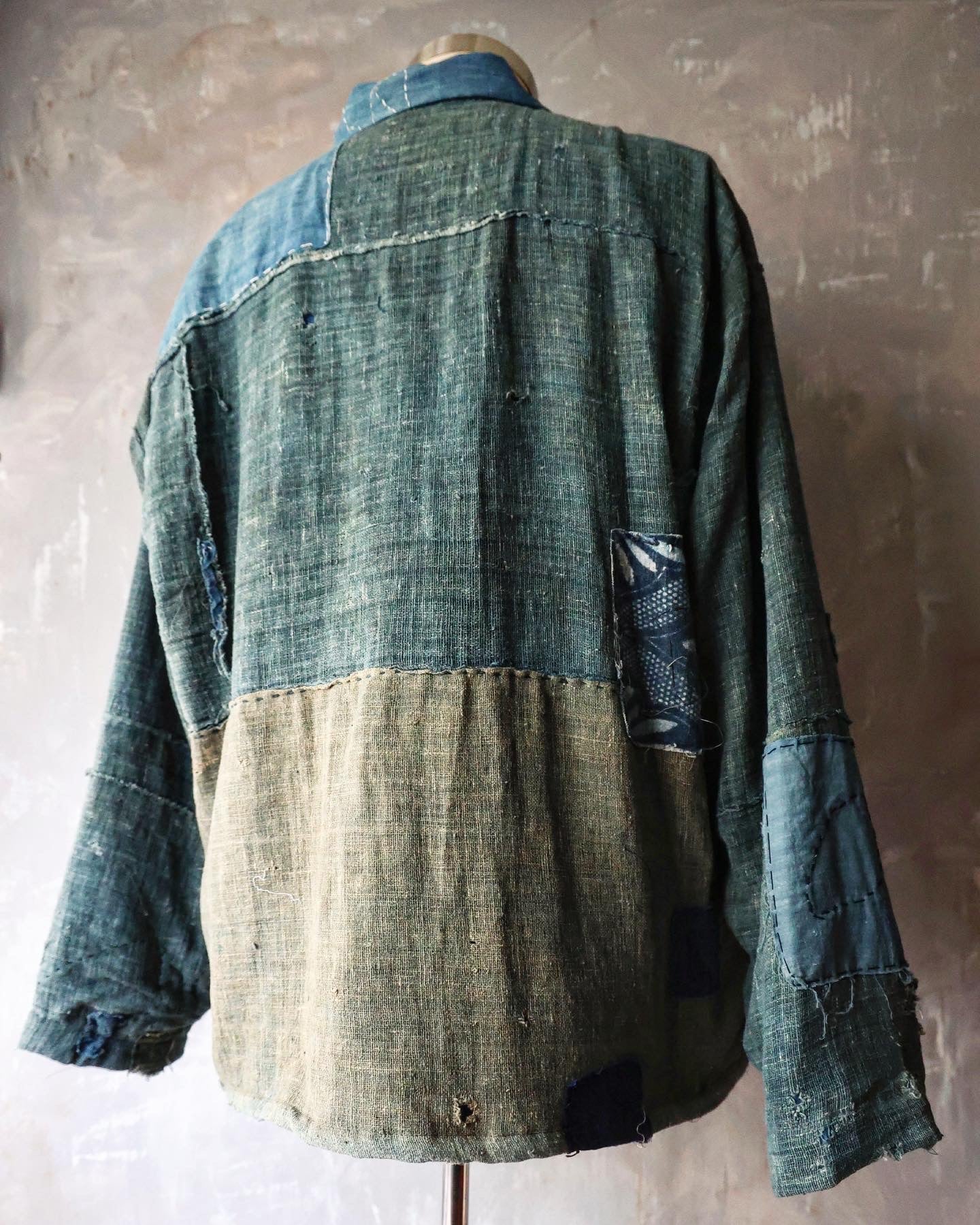 Patchwork Shirt Made With Antique Mosquito Net From Japan