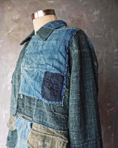 Patchwork Shirt Made With Antique Mosquito Net From Japan